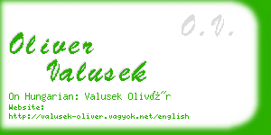 oliver valusek business card
